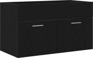 vidaXL Kabinet z Umywalką Łazienkową Czarny dąb Drewno inżynieryjne 3