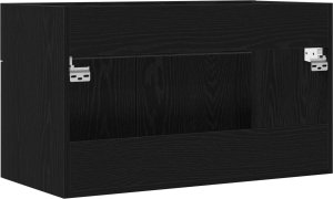 vidaXL Kabinet z Umywalką Łazienkową Czarny dąb Drewno inżynieryjne 6