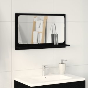 Szafka Lustro do Łazienki vidaXL Czarny Dąb Drewno 60 x 10.5 x 37 cm 1