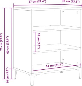 vidaXL Szafka Czarny Dąb Drewno, Metal Średni Szafka z czarnego dębu 10