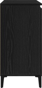 vidaXL Bufet Czarny dąb Lite drewno dębowe, stal malowana proszkowo Średni 8