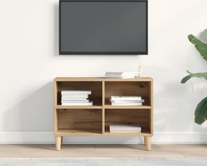 vidaXL szafka TV dąb rzemieślniczy drewno drewnopochodne regularny 4