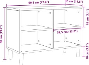 vidaXL szafka TV dąb rzemieślniczy drewno drewnopochodne regularny 9