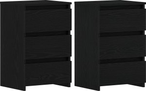 vidaXL Stolik nocny Zestaw 2 Czarne dębowe Drewno inżynieryjne 6