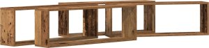 vidaXL Półka Ścienna Zestaw 4 Stare drewno Materiał drewnopochodny 3