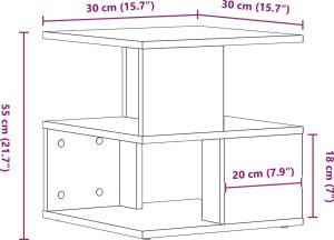 vidaXL Stolik boczny Stare drewno Drewno 40x40x40 cm Przechowywanie 9