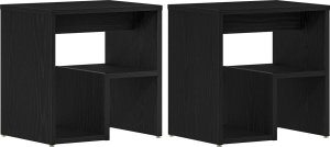 Stoliki nocne vidaXL Zestaw 2 Czarny dąb Drewno inżynieryjne 40x30x40 3