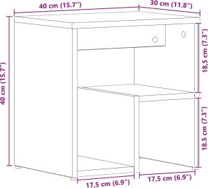 Stoliki nocne vidaXL Zestaw 2 Czarny dąb Drewno inżynieryjne 40x30x40 10