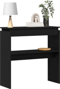 vidaXL Stół konsolowy Czarny dąb Drewno 80 x 30 x 80 cm 2