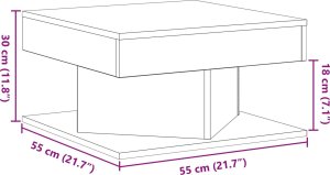vidaXL Stolik kawowy Czarny dąb Drewno 57 x 57 x 30 cm Stolik kawowy 9