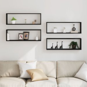 vidaXL Półka ścienna Zestaw 4 Dąb czarny Drewno inżynieryjne 4