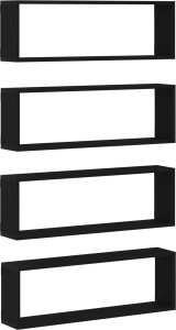 vidaXL Półka ścienna Zestaw 4 Dąb czarny Drewno inżynieryjne 6