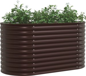 vidaXL Donica podwyższona Brązowa Stal galwanizowana 160 x 80 x 81 cm 2