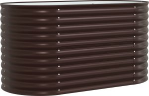 vidaXL Donica podwyższona Brązowa Stal galwanizowana 160 x 80 x 81 cm 3