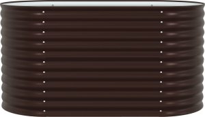 vidaXL Donica podwyższona Brązowa Stal galwanizowana 160 x 80 x 81 cm 6