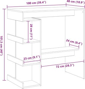 vidaXL Stół Barowy Czarny dąb Drewno Średni Trwały Stół barowy 9