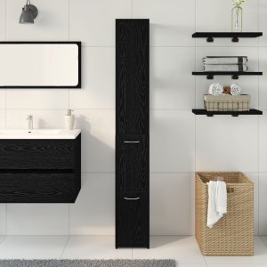 vidaXL Szafka łazienkowa Czarny dąb 25*25*170 4