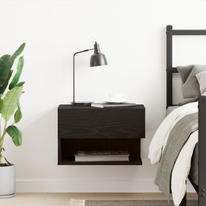 vidaXL Ścienny Stolik Nocny Czarny dąb Drewno drewnopochodne 4