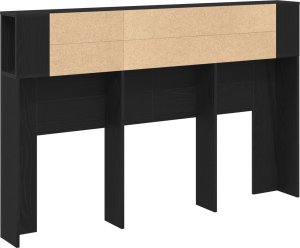 vidaXL zagłówek Czarny dąb Drewno inżynieryjne 160.1*18.8*104.5 cm 5