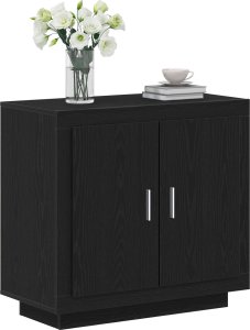 vidaXL Szafka Czarny dąb Drewno inżynieryjne Średni Bufet Prostokątny 2
