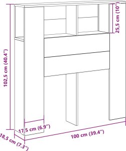 vidaXL Wezgłowie Czarny dąb Drewno 100x18.7x104.5 9