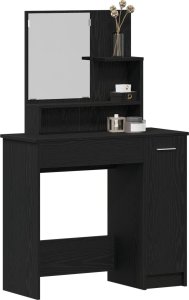 vidaXL Toaletka Czarny dąb Drewno drewnopochodne Lustro 2