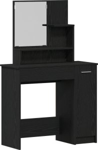 vidaXL Toaletka Czarny dąb Drewno drewnopochodne Lustro 5