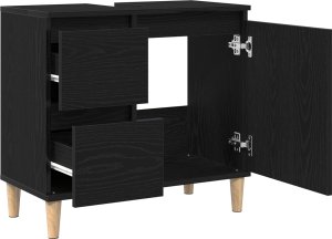 vidaXL Toaletka Czarny dąb Drewno Średnia Toaletka Prosta 5