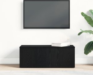 vidaXL szafka RTV Czarny Dąb Drewno Średnia Szafka RTV Prostokątna 4