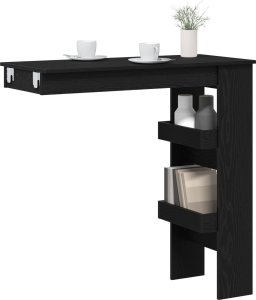 vidaXL Stół barowy Czarny dąb Drewno Standardowy Trwały Stół barowy 2