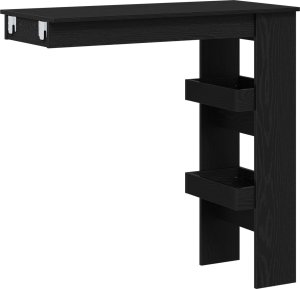 vidaXL Stół barowy Czarny dąb Drewno Standardowy Trwały Stół barowy 3