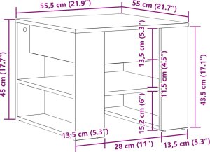 vidaXL Stolik Kawowy Dąb czarny Średni 9