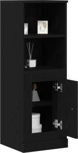 vidaXL Wysoka witryna Czarny dąb MDF Średni Czarny dąb wysoka witryna 2