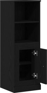 vidaXL Wysoka witryna Czarny dąb MDF Średni Czarny dąb wysoka witryna 5