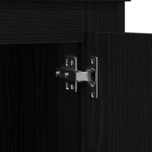 vidaXL Wysoka witryna Czarny dąb MDF Średni Czarny dąb wysoka witryna 9