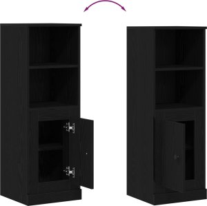 vidaXL Wysoka witryna Czarny dąb MDF Średni Czarny dąb wysoka witryna 10