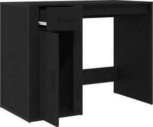 vidaXL Biurko Czarny dąb Średnie Przechowywanie 5