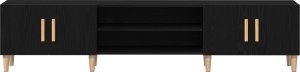 vidaXL Szafka RTV Czarny dąb Duża Szafka RTV 7