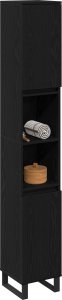 vidaXL Szafka Łazienkowa Czarny dąb Wysoka 2