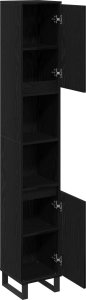vidaXL Szafka Łazienkowa Czarny dąb Wysoka 5