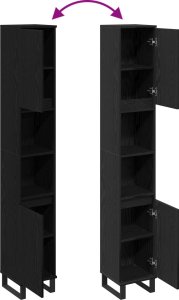 vidaXL Szafka Łazienkowa Czarny dąb Wysoka 10