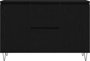 vidaXL Komoda Czarny dąb, metal Średni 7