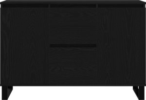 vidaXL Szafka Czarny dąb MDF z fornirem z czarnego dębu Średni 7