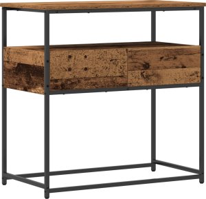 vidaXL Stolik Konsolowy Stare drewno Drewno, Metal 75 x 40 x 75 cm 2