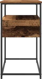 vidaXL Stolik Konsolowy Stare drewno Drewno, Metal 75 x 40 x 75 cm 6