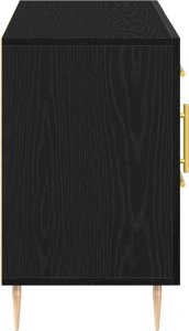 vidaXL Sideboard Czarny dąb Lite drewno dębowe Średni 8