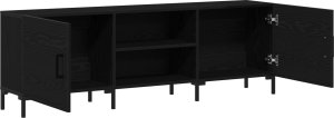 vidaXL Szafka RTV Czarny dąb Drewno inżynieryjne Standard Magazyn 4
