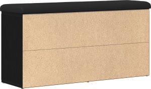 vidaXL Ławka na buty Czarny dąb Płyta wiórowa, Poliester Średni 8