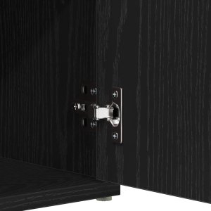 vidaXL Ławka na buty Czarny dąb Płyta wiórowa, Poliester Średni 10