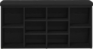 vidaXL Ławka do przechowywania Czarny dąb Drewno kompozytowe, pianka 5